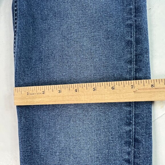 Re/Done Jean Women 25x26* 70s Stove Pipe High Rise Skinny Crop Blue Denim Tag 25 - Picture 14 of 16